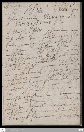 Brief von Henriette Catharina v. Gersdorff an August Hermann Francke.