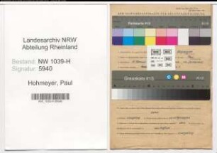 Entnazifizierung Paul Hohmeyer , geb. 11.02.1899 (Lehrer)