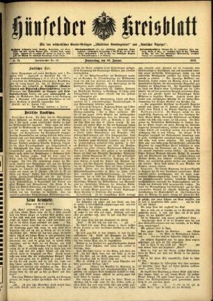 Ausgabe vom Donnerstag, den 30. Januar 1913.