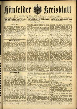 Ausgabe vom Donnerstag, den 30. Januar 1913.