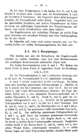 § 3. Die I. Hauptgruppe.