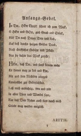Anfangs-Gebet.