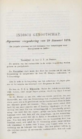 Algemeene vergadering van 29 Januari 1878