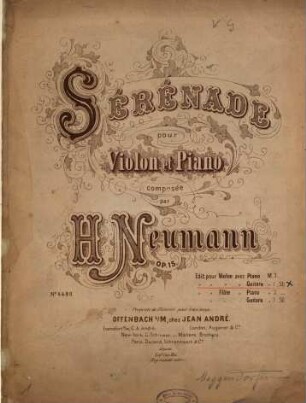 Sérénade pour violon et piano : op. 15