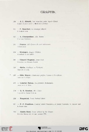 Graphik (Nr. 210-229)