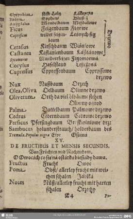 XV. De Fructibus Et Mensis Secundis