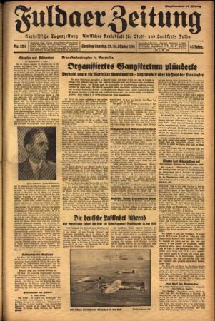 Ausgabe vom Samstag, den 29. Oktober 1938.