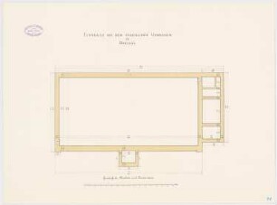 Königliches König-Wilhelms-Gymnasium, Breslau: Turnhalle: Grundriss Bankette und Fundamente 1:75