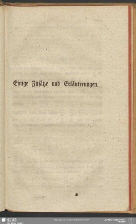 Einige Zusätze und Erläuterungen