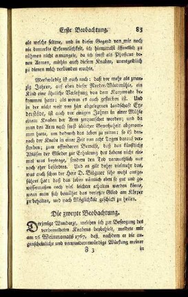 Die zweyte Beobachtung. - Die siebente Beobachtung.