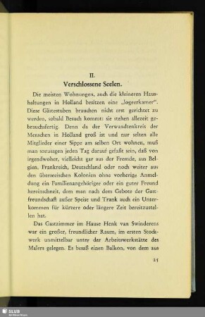 II. Verschlossene Seelen