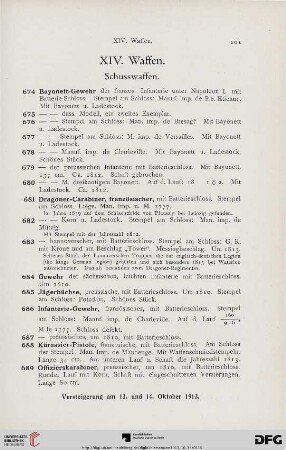 XIV. Waffen (Nr. 674-745)
