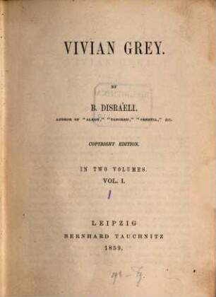 Vivian Grey, 1