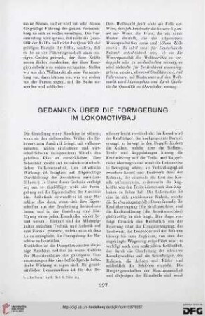 2: Gedanken über die Formgebung im Lokomotivbau