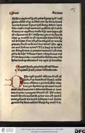 Sequitur septima pars principalis huius summe.