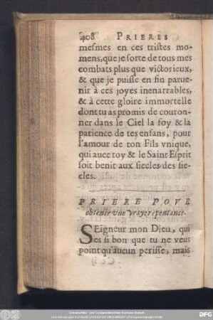 Priere Pour obtenir une vraye repentance.