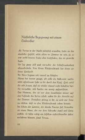Nächtlich Begegnung mit einem Einbrecher