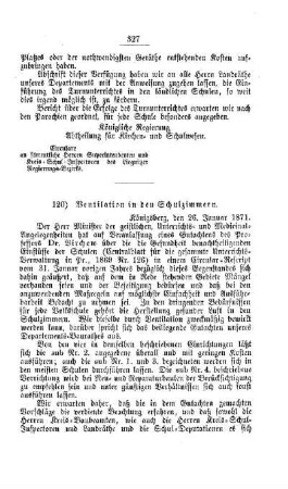 Ventilation in den Schulzimmern : [IV. Elementarschulwesen]