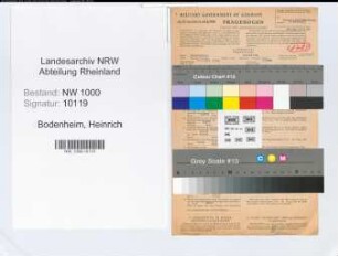 Entnazifizierung Heinrich Bodenheim, geb. 15.07.1900 (Kfz.Fahrer)