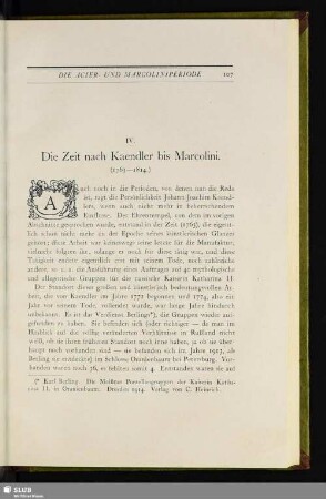 IV. Die Zeit nach Kaendler bis Marcolini. (1763–1814)