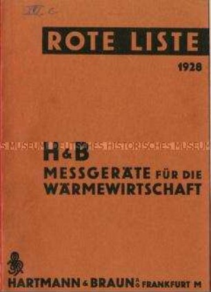 Katalog über Messgeräte für die Wärmewirtschaft