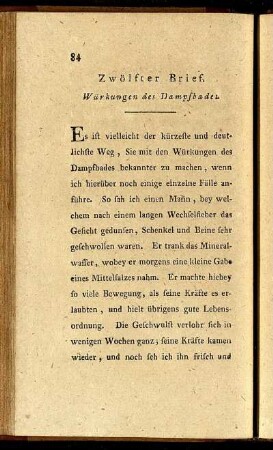 Zwölfter Brief. Würkungen des Dampfbades.