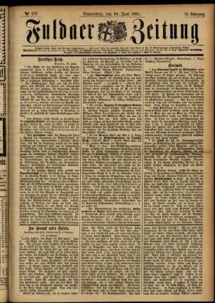 Ausgabe vom Donnerstag, den 18. Juni 1891.