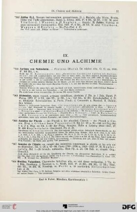 IX. Chemie und Alchemie (Nr. 564-617)