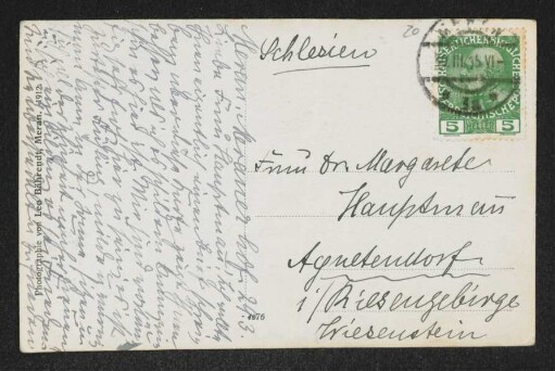 Brief von Hedwig Fischer an Margarete Hauptmann