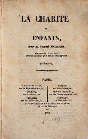 La charité aux enfants
