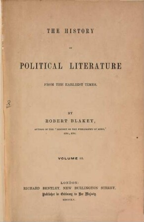 The history of political literature from the earliest times, Vol. 2