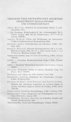 Übersicht über die wichtigsten abgekürzt angeführten Quellenwerke und Untersuchungen