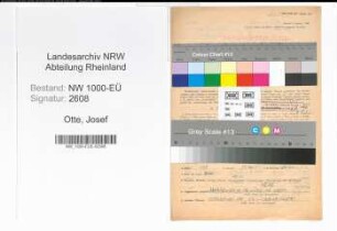 Entnazifizierung Josef Otte, geb. 30.08.1909 (Lehrer)