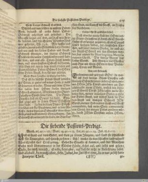 Die siebende Paßions-Predigt.