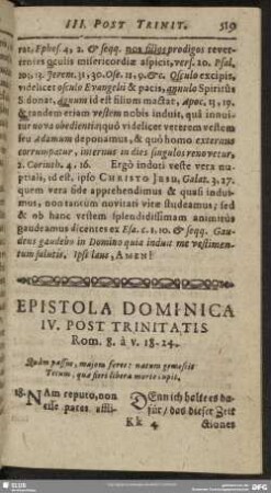 Epistola Dominica IV. Post Trinitatis, Rom. 8. à v. 18-24