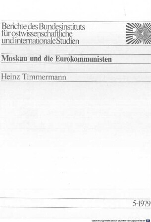 Moskau und die Eurokommunisten