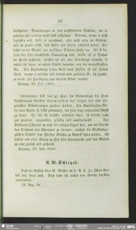 August Wilhelm von Schlegel an Gottlieb Hufeland, Dresden, 22.08.1798