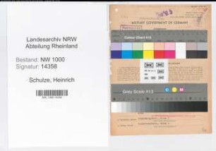 Entnazifizierung Heinrich Schulze, geb. 18.02.1900 (Geschaeftsfuehrer)
