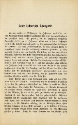 Letzte dichterische Tätigkeit