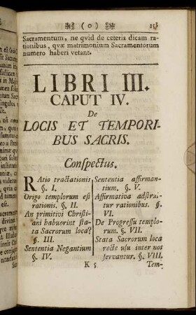Caput IV. De Locis Et Temporibus Sacris.