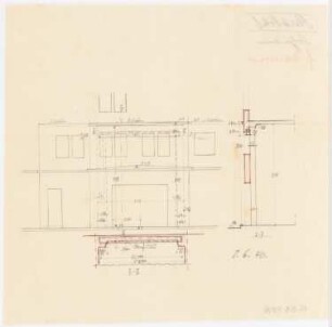 Park Hotel, Posen: Skizze Fassade: Ansicht, Schnitt