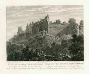 IIde vue du château de Heidelberg prise de l'ancien jardin de Clara Tettingen - IIte Ansicht des Heidelberger Schlosses aus dem ehemaligen Garten der Clara Tettingen