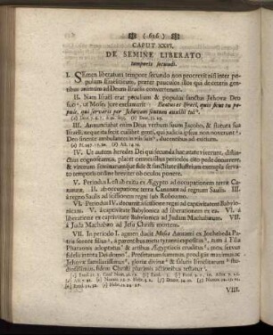 Caput XXVI. De Semine Liberato temporis secundi.