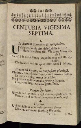 Centuria Vigesima Septima.