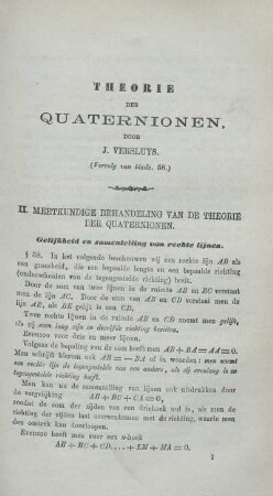 Theorie der quaternionen. [Fortsetzung]