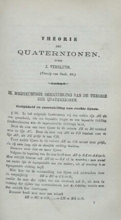 Theorie der quaternionen. [Fortsetzung]