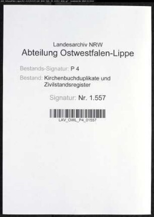 Kirchenbuchduplikate der katholischen Gemeinde (GHT 1857-1859). (Gemeinde: Benninghausen, katholische Gemeinde)