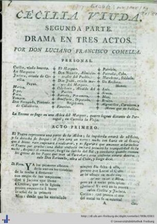 Cecilia viuda : segunda parte; drama en tres actos