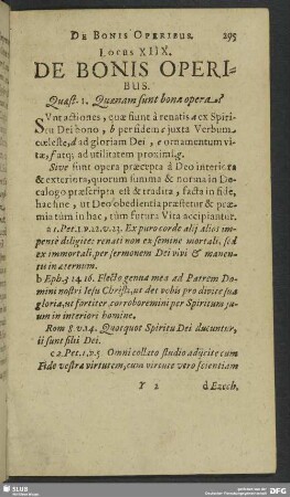 Locus XIIX. De Bonis Operibus