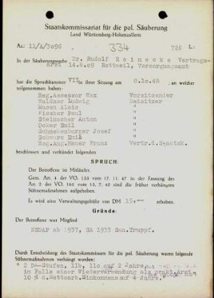 Reinecke, Rudolf, Dr.